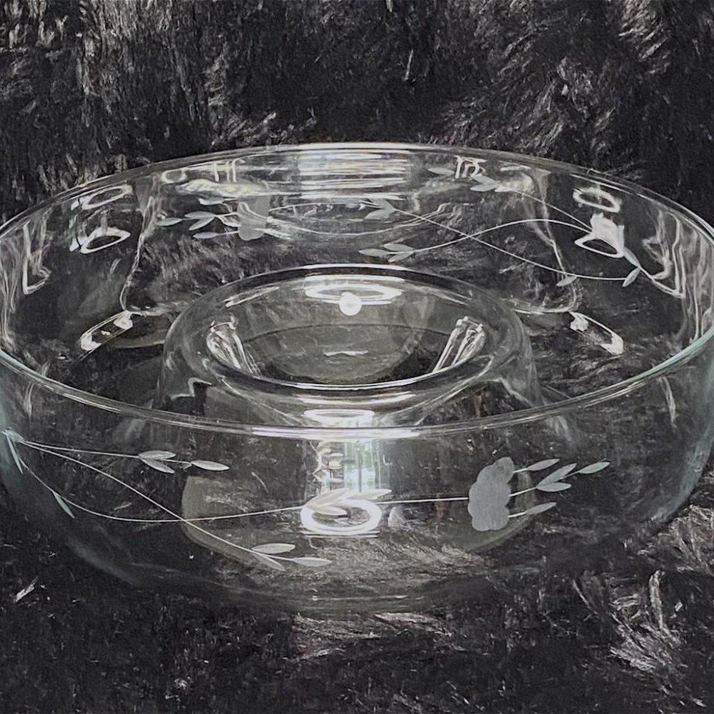 Princess House Crystal Chip and dip Server